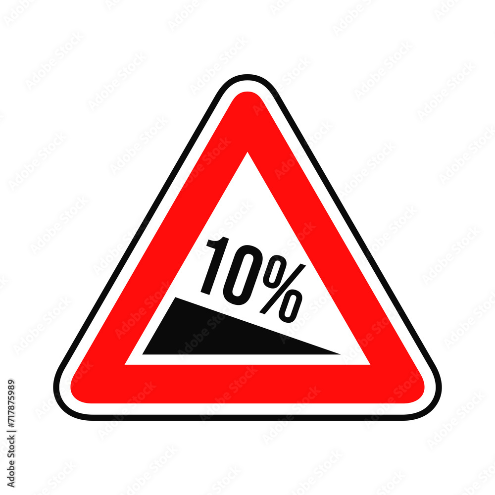 Steep descent road sign graphic design Steep descent road sign graphic design