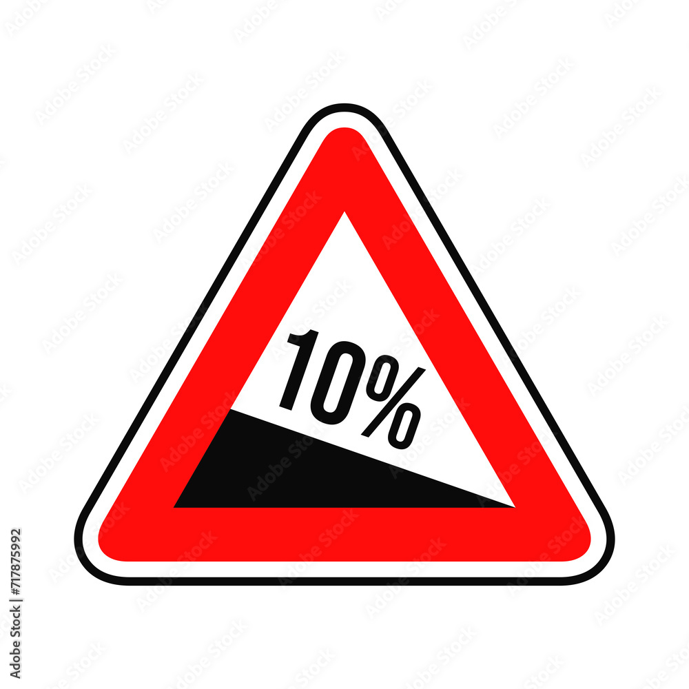 Steep descent road sign graphic design Steep descent road sign graphic design