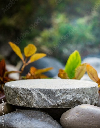Stone nature podium for product