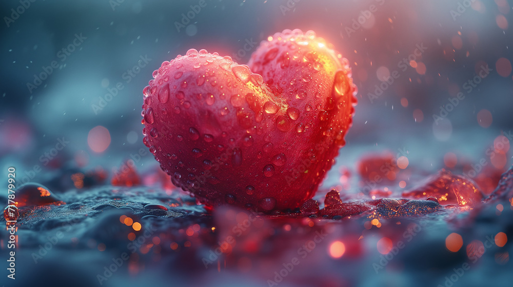 3D heart in the rain 3D heart in the rain