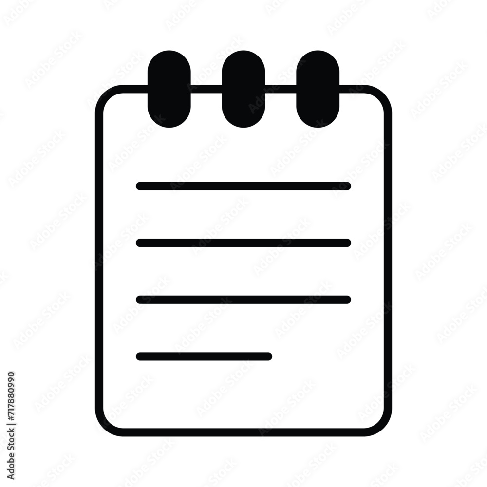 Notes icon isolate white background vector stock illustration Notes icon isolate white background vector stock illustration