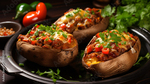 Hearty meal baked potatoes