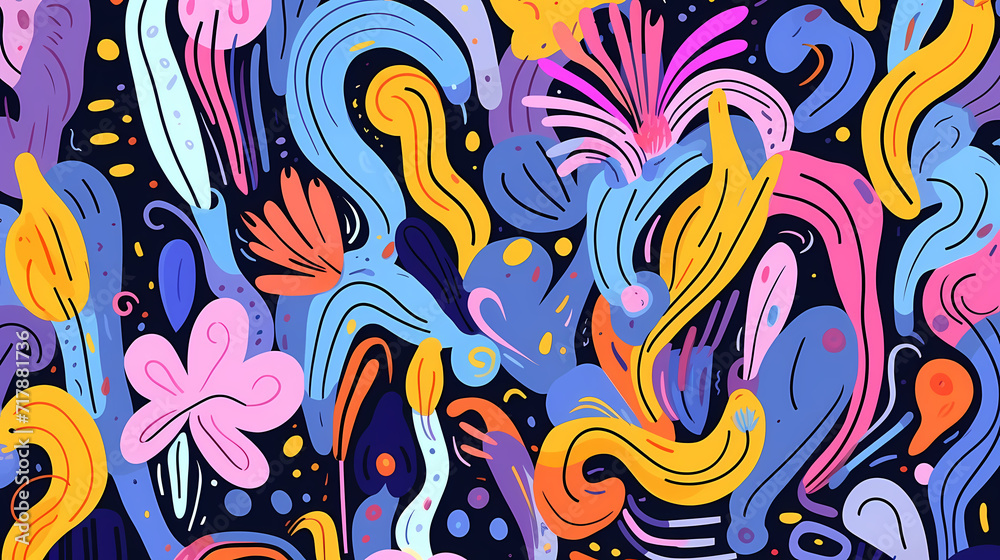 Abstract seamless doodle background, artistic backdrop Abstract seamless doodle background, artistic backdrop