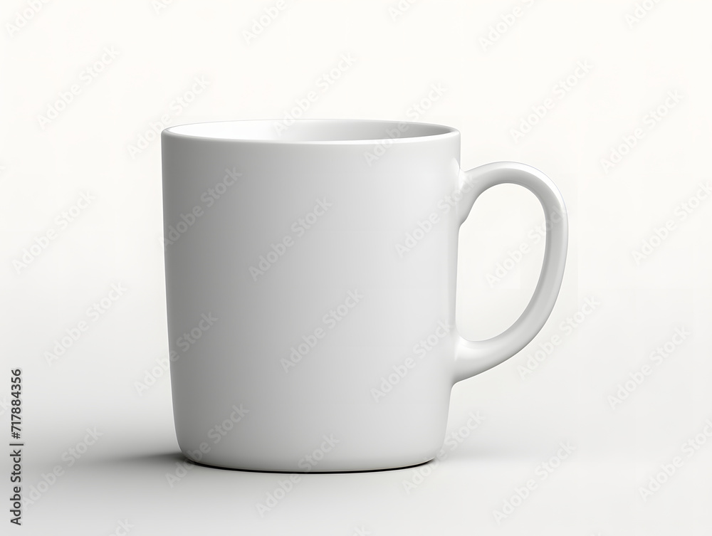 Fototapeta premium 3D blank white cup mockup on isolated background