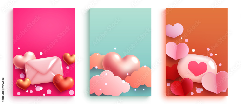 Heartfelt Harmony: 3D Realistic Hearts, Papercut Elegance, and Love in the Clouds – Valentine's Vector Collection Heartfelt Harmony: 3D Realistic Hearts, Papercut Elegance, and Love in the Clouds – Valentine's Vector Collection