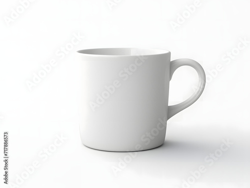 3D blank white cup mockup on isolated background