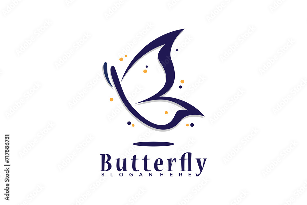 Naklejka premium butterfly beauty logo design unique concept premium vector