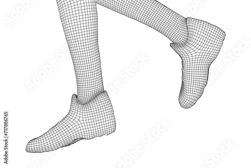 Running legs with sport shoes go