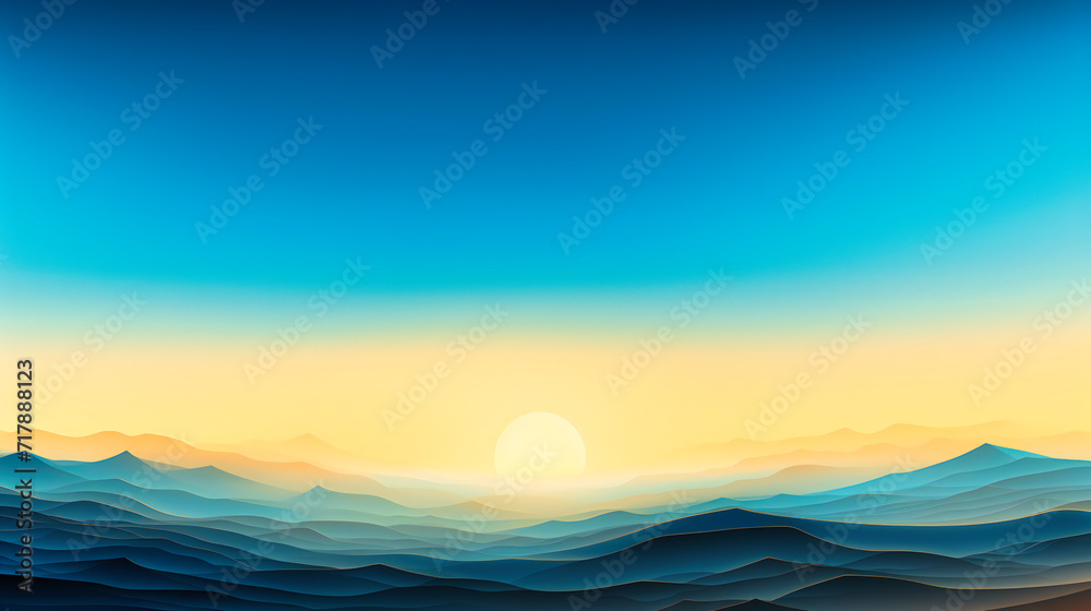 Majestic Sunrise over Mountains, Vibrant Nature and Sky, Scenic Landscape with Trees, Morning and Evening Light, Beautiful Hillside View, Colorful Outdoor Travel Scene