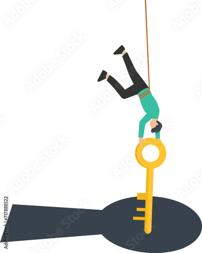 Financial key success, unlock secret reward for investment opportunity, wealth solution to make money and gain profit

