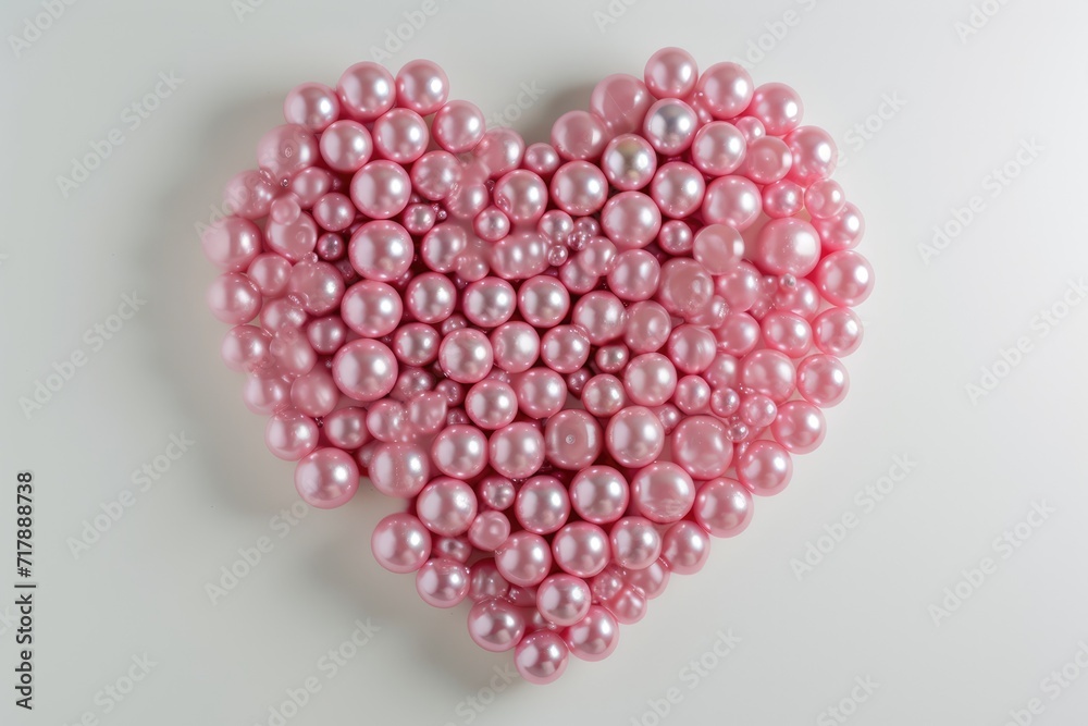 Valentine's Day moment, A heart-shaped arrangement of vibrant pink and gold spheres creates a visually striking and symbolic representation of love and affection. Ai generate Valentine's Day moment, A heart-shaped arrangement of vibrant pink and gold spheres creates a visually striking and symbolic representation of love and affection. Ai generate