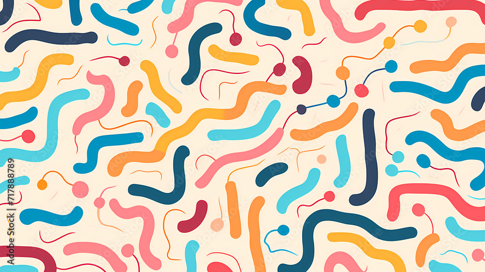 Funny doodle seamless pattern, artistic background