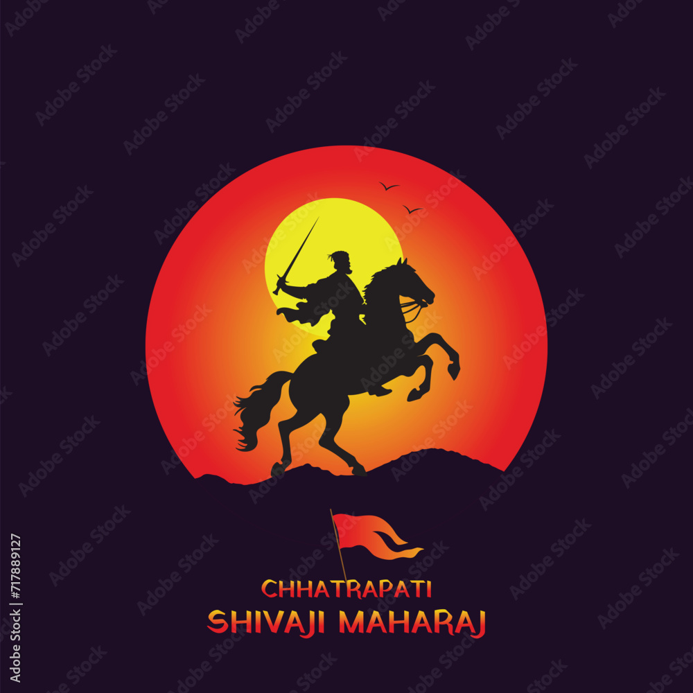 Chhatrapati Shivaji Maharaj Vector Illustration Design. Maratha King of Shivaji Maharaj