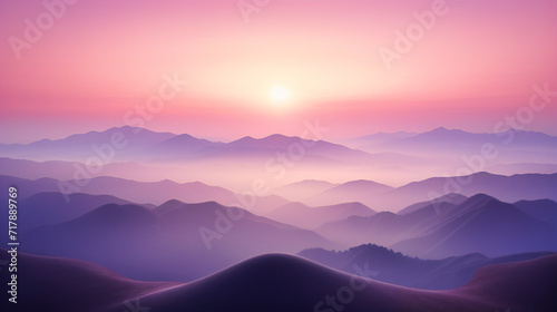 Sunset over Mountain Landscape, Natures Beauty and Sky, Scenic Forest and Valley, Outdoor Travel and Adventure, Colorful Sunrise, Peaceful and Majestic Environment