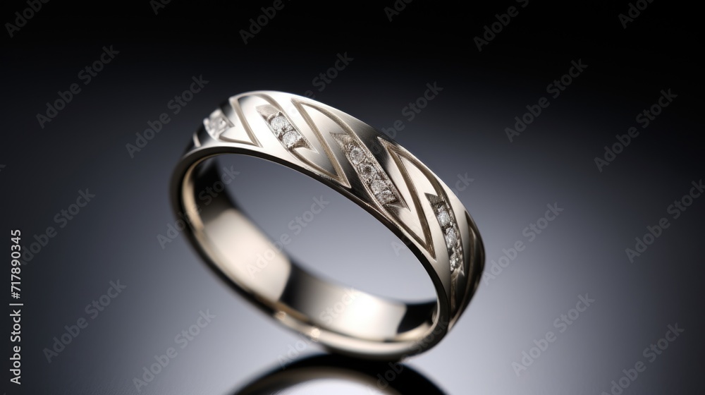 Gift ring for valentine's day or wedding anniversary, marriage proposal, white metal silver or gold ring macro photography with selective focus Gift ring for valentine's day or wedding anniversary, marriage proposal, white metal silver or gold ring macro photography with selective focus
