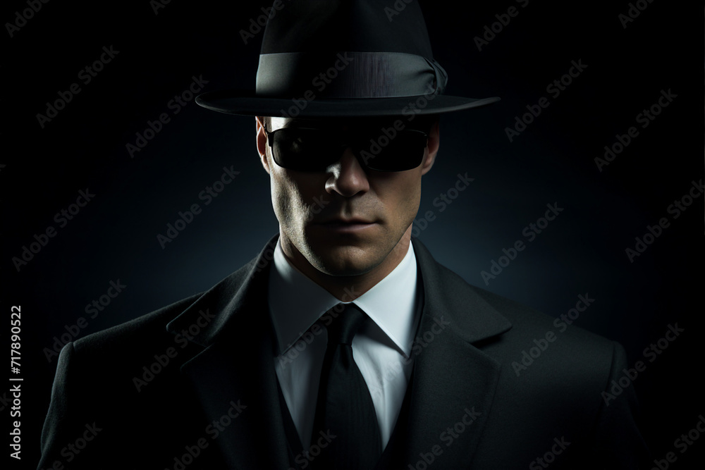 Old fashioned detective or mafia man woman in retro style hat Generative AI picture portrait Old fashioned detective or mafia man woman in retro style hat Generative AI picture portrait