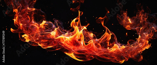 Flames abstract background, wavy fire