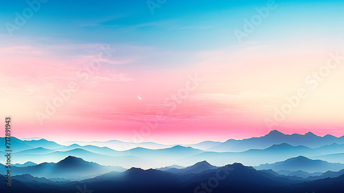 Mountains and Sky Landscape, Nature and Light, Sunrise and Sunset, Fog and Forest, Scenic Beauty, Outdoor Travel and Environment, Morning Dawn and Evening Dusk