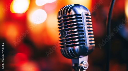 A close-up of a microphone in a stand, representing entertainment or music news 