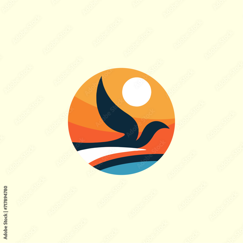 Abstract Colorful Logo Sun Bird Sea Landscape Design Vector Illustration
Abstract Colorful Logo Sun Bird Sea Landscape Design Vector Illustration