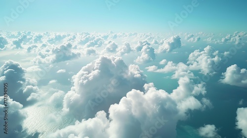 clouds above an ocean, mid day, from above