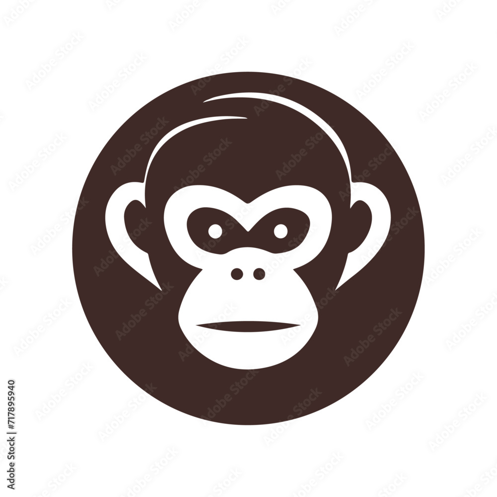 black cool monkey vector logo icon illustration design isolated on white background