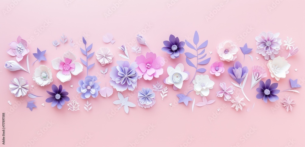 Valentine's day Soft pink roses and hearts delicately scattered on a pastel pink background create an elegant and romantic atmosphere with ample space for adding text. Ai generate