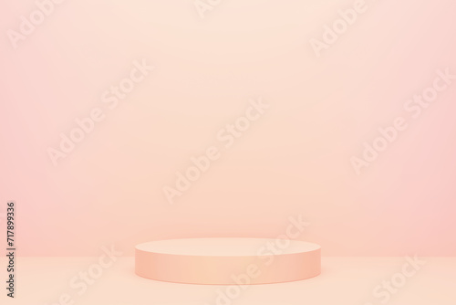 Peach 3D Stand for Displaying Product Mockup, 3D Rendering.
