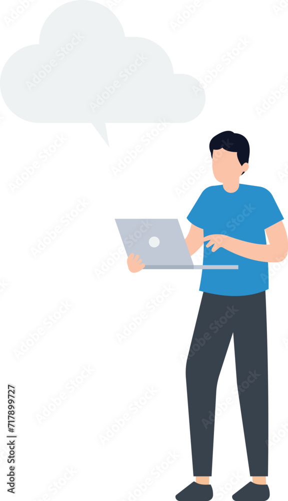 Cloud computing, remote work on company cloud infrastructure, technology to connect people concept, businessman working with laptop on cloud computing
Cloud computing, remote work on company cloud infrastructure, technology to connect people concept, businessman working with laptop on cloud computing