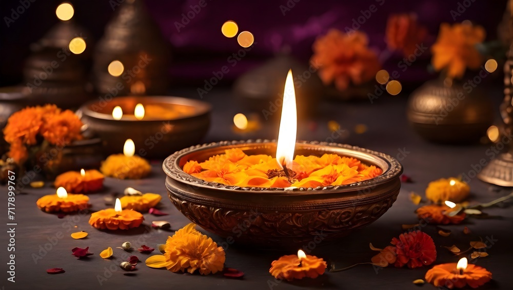 Obraz premium burning candles in a church