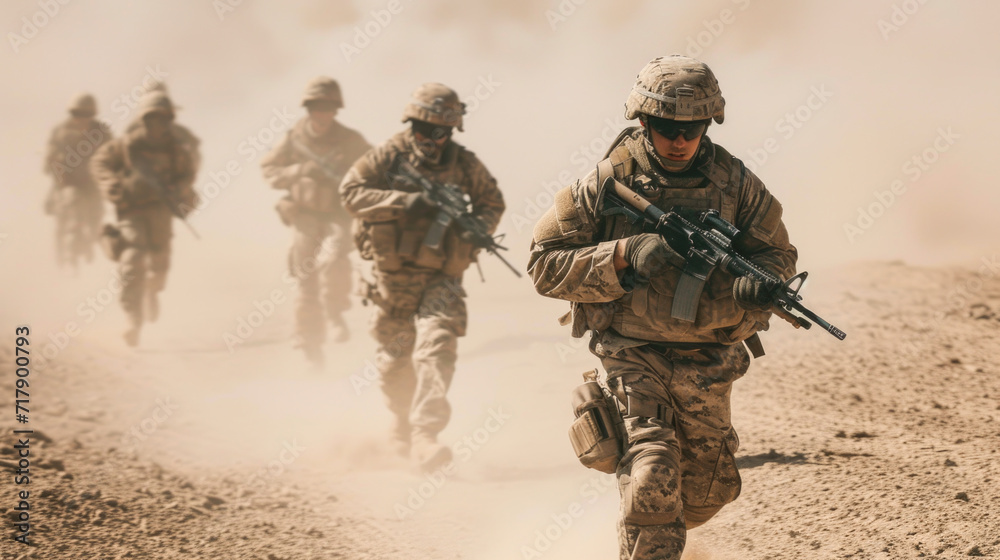 In Action: Soldiers on a Tactical Desert Mission
