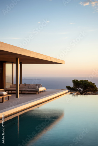 Luxury Villa with Infinity Pool and Ocean Sunset View © SERHII