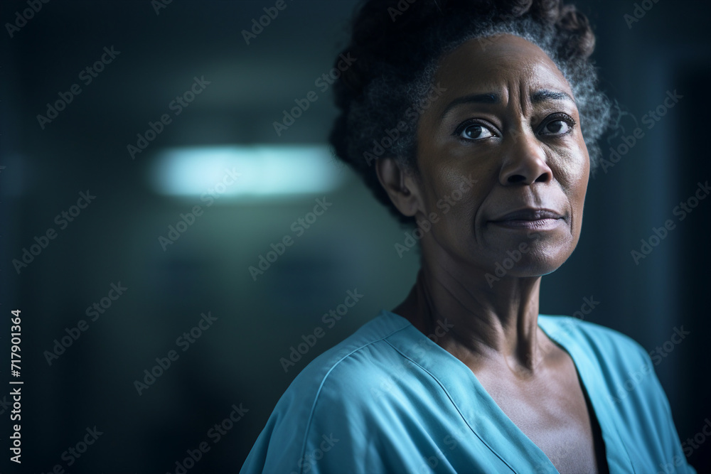 Fototapeta premium Elderly patient in hospital bed made with generative AI