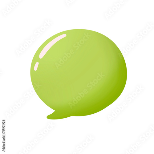 Cute Green Watercolor Speech Bubble Illustration for Text Box
