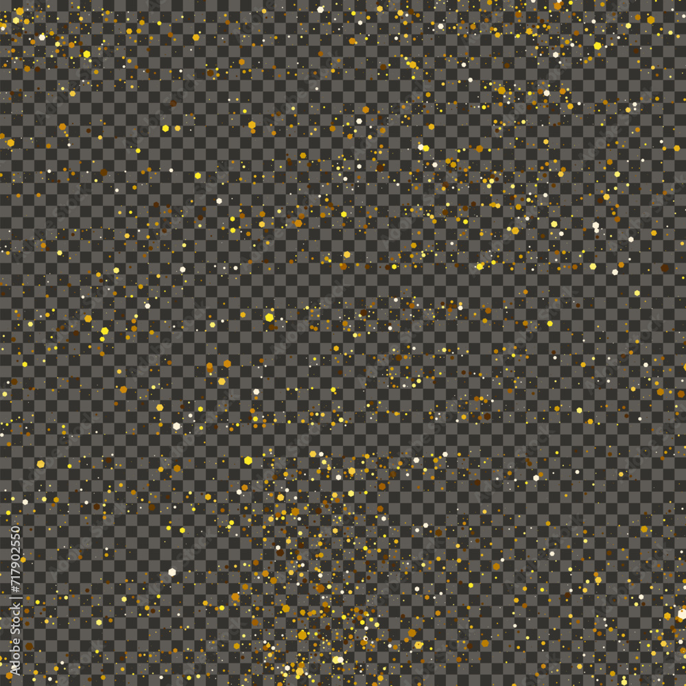 Gold glittering dust on transparent backdrop Gold glittering dust on transparent backdrop