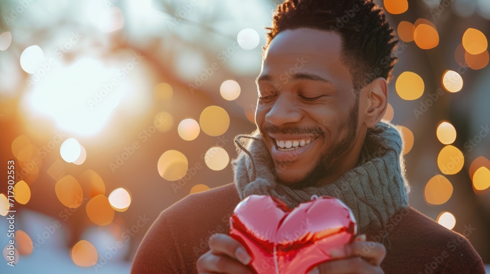 Valentines Day A Joyful Couple Shares A Tender Moment Man Presenting