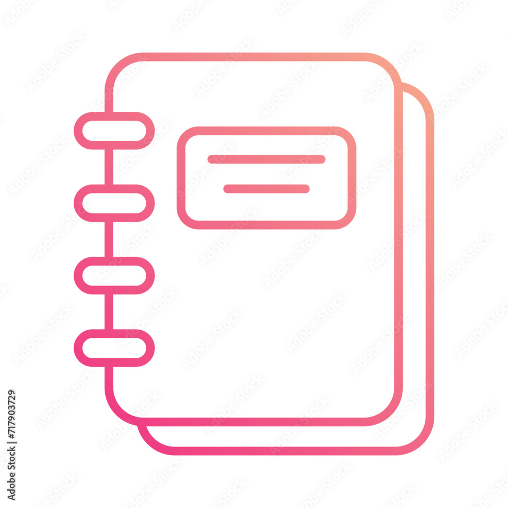 Notebook icon isolate white background vector stock illustration