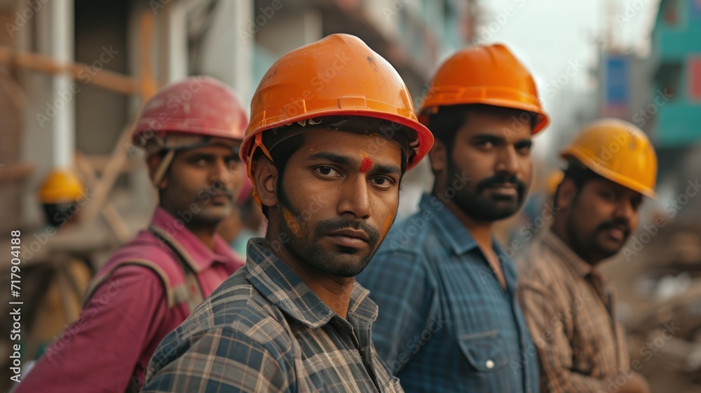 Worker, builder, molarist, plasterer performs his work wearing a helmet. Construction profession, work on the construction of buildings and structures. Worker, builder, molarist, plasterer performs his work wearing a helmet. Construction profession, work on the construction of buildings and structures.