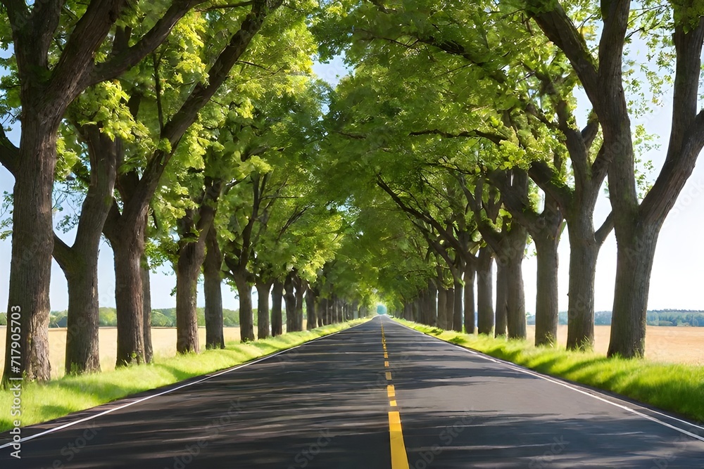 Obraz premium trees lined on either side