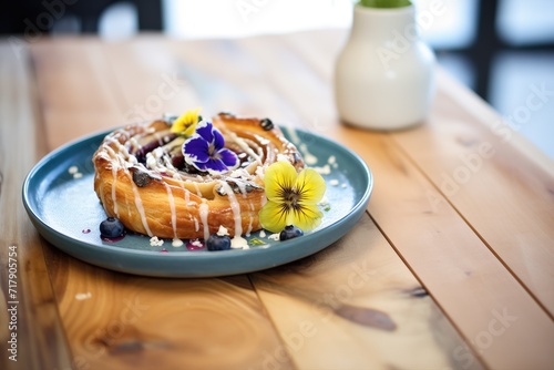 blueberry danish with a glossy glaze on top