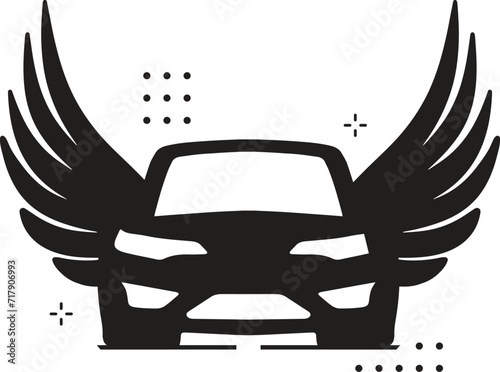 car wings logo for business and service vector design Vector logo concept illustration. Circle and wings sign. Design element.