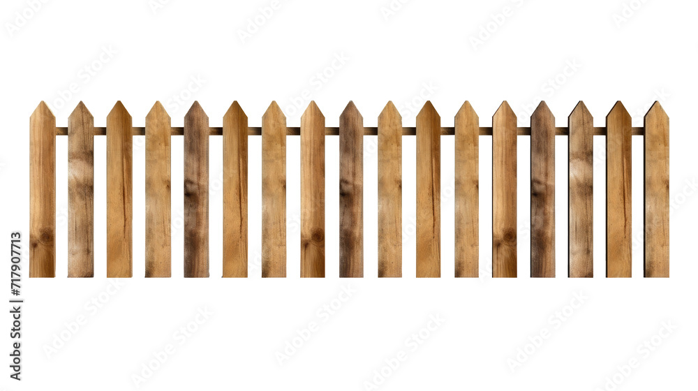 Wood fence isolated on transparent background.