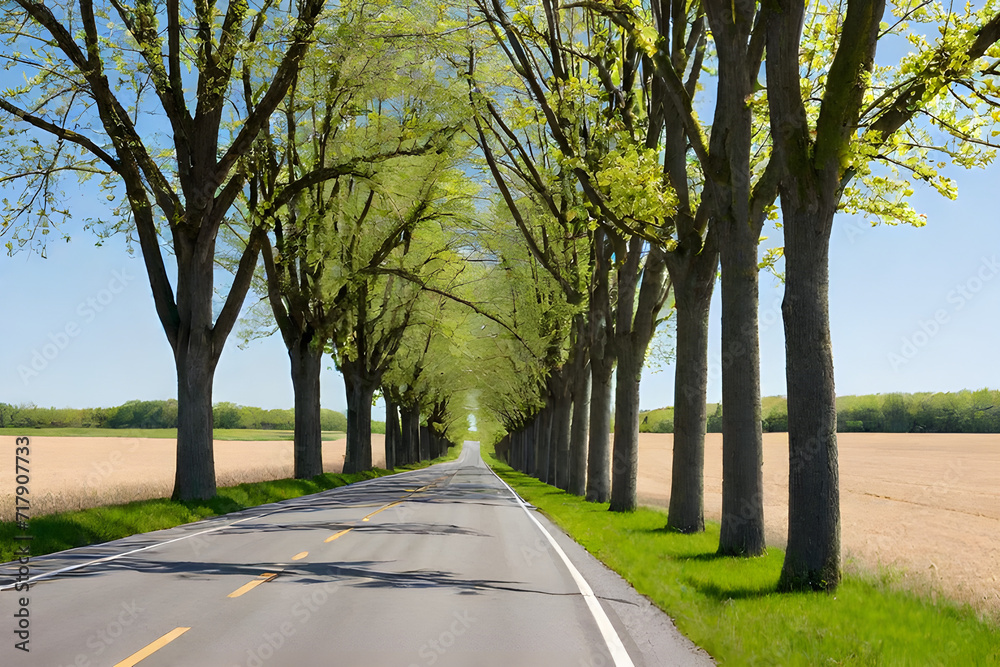 Obraz premium trees lined on either side