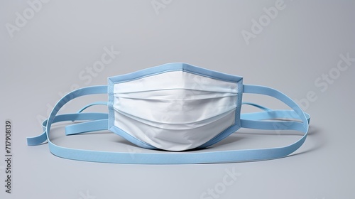 Medical or surgical face blue and white doctor mask isolated on a white background, coronavirus protection,breathing respirator mask. health care concept