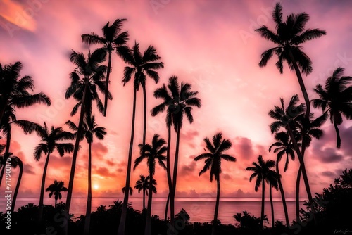 palm trees at sunset