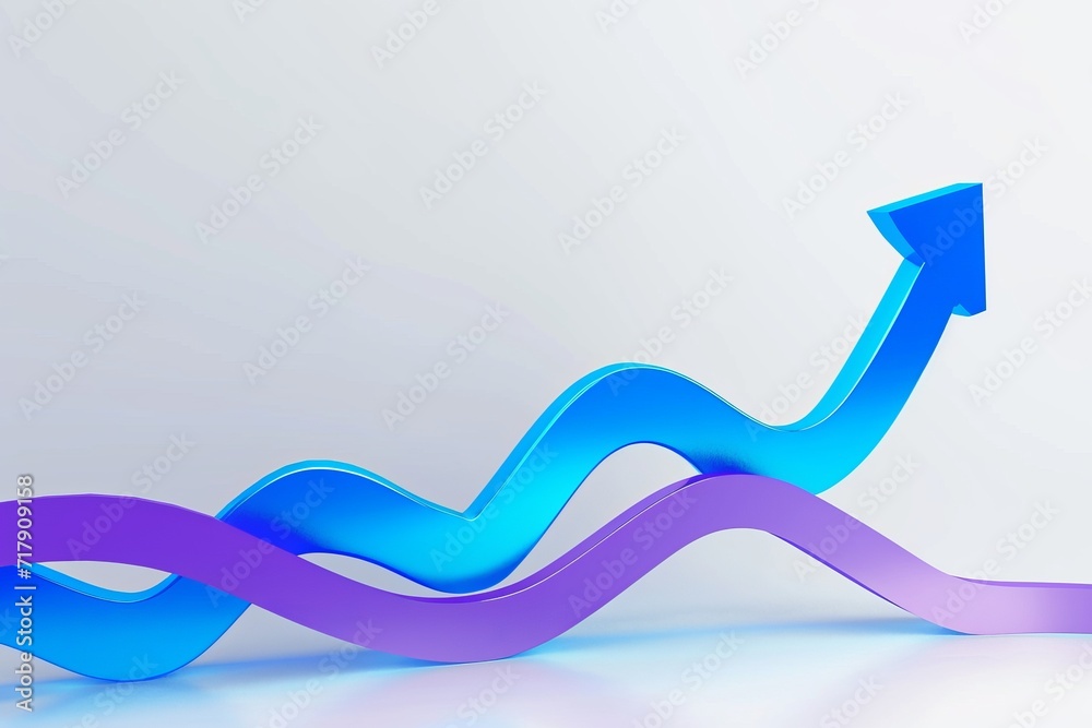 Illustration with various curves and abstract style, containing information or direction, Blender 3D style, minimal composition