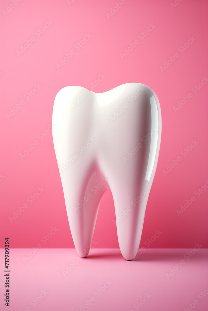 3d white teeth root on a pink background 3d render of zirconia crown illustration with copy space 3d white teeth root on a pink background 3d render of zirconia crown illustration with copy space