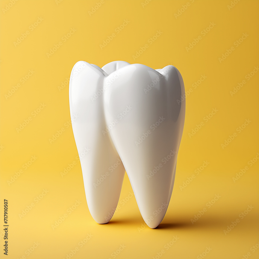 3d white teeth root on a yellow background 3d render of zirconia crown illustration with copy space. 3d white teeth root on a yellow background 3d render of zirconia crown illustration with copy space.