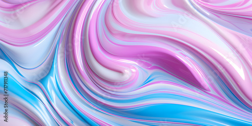 Pink and Turquoise Liquid Wax Swirls in Light White and Violet Style,