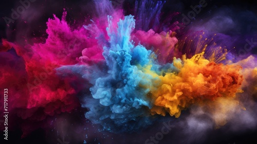 surreal colorful powder explosion background. high-definition visual artistry for creative design projects